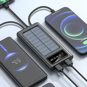 Solar Power Bank 20000CmAh, Fast Charging Built in Cable by RIVA DHARA SHOP